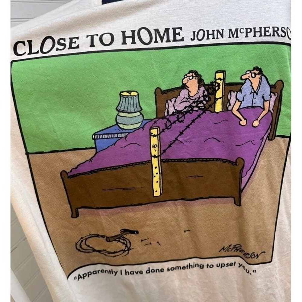 Vintage Women's Nightgown Size L/XL Sleep Shirt Joke Shirt Funny Comic Strip Tee